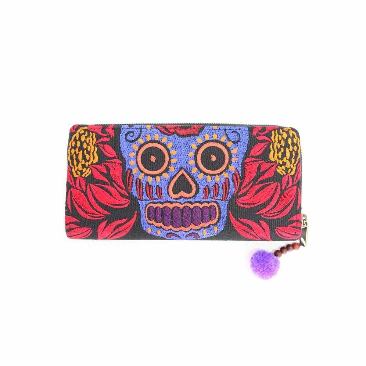 Culturas Sugar Skull Day of the Dead Embroidered Wallet - Thailand