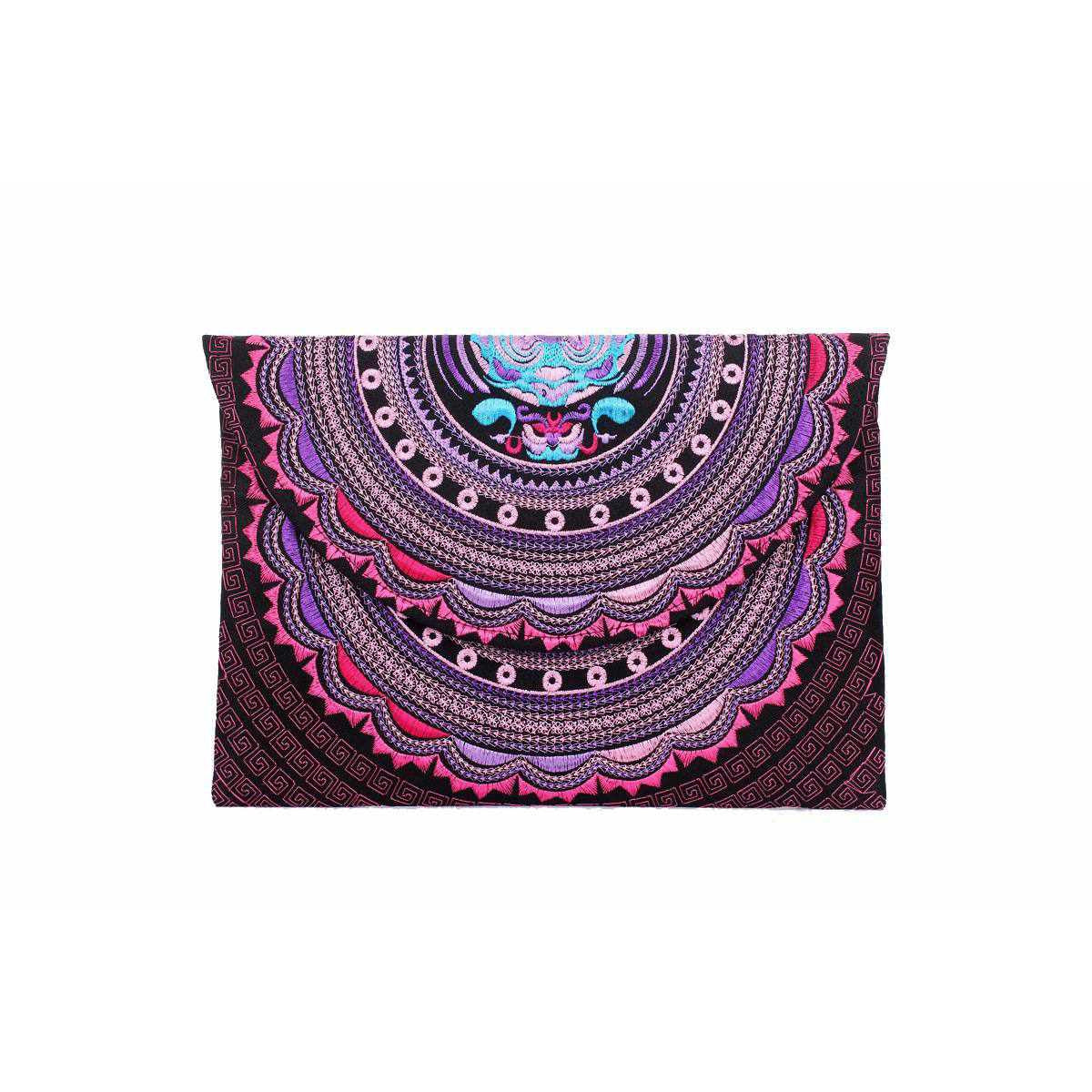 Boho Style Embroidered Clutch Bag - Thailand