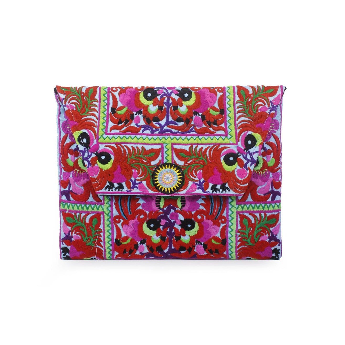 Boho Style Embroidered Clutch Bag - Thailand
