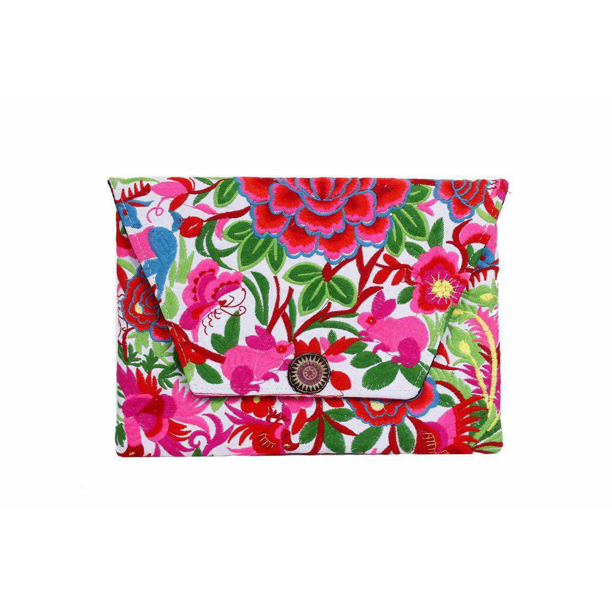 Boho Style Embroidered Clutch Bag - Thailand