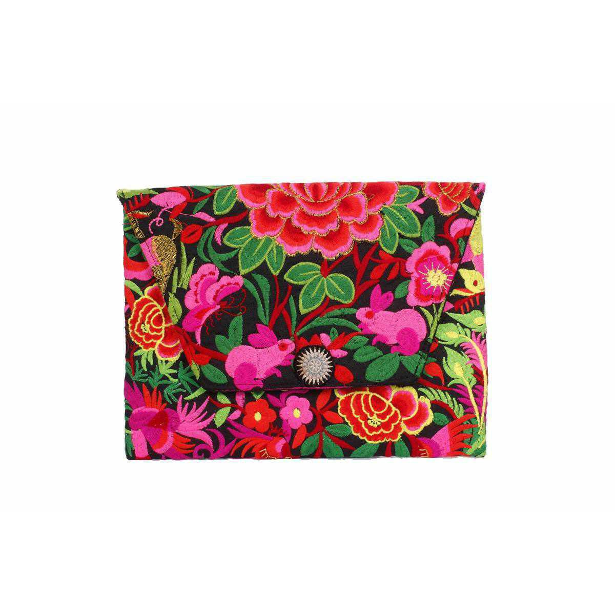 Boho Style Embroidered Clutch Bag - Thailand