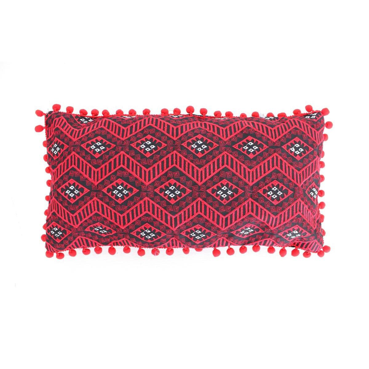Geometric Pom Pom Lumbar Boho Cushion - Thailand