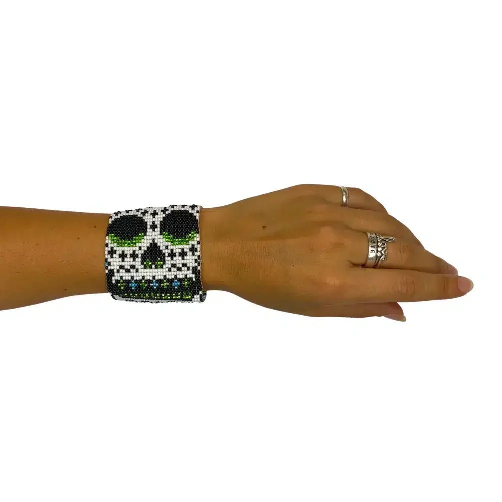 Sugar Skull | Catrina Seed Bead Adjustable Closure Bracelet - Guatemala