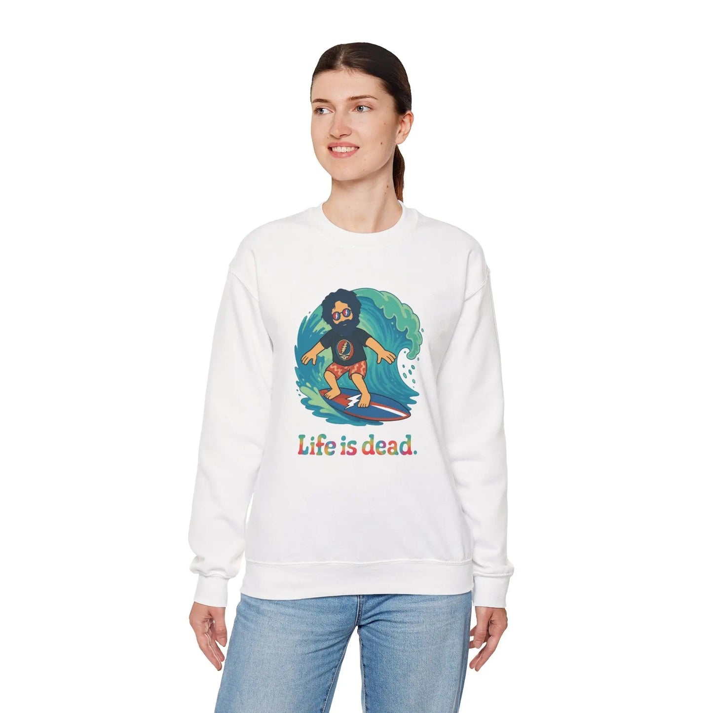 Surfing Jerry Life is DeadCrewneck