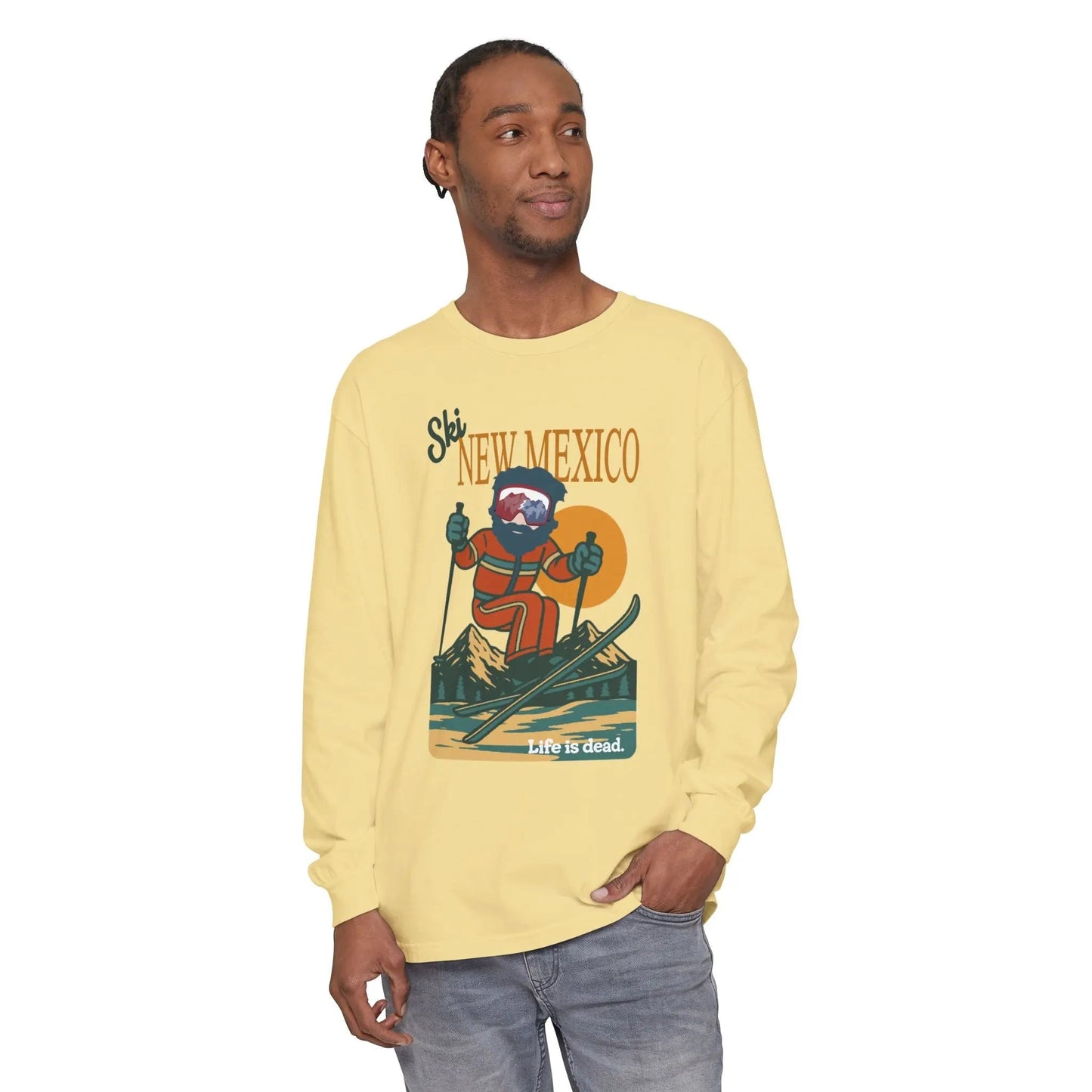 Ski New Mexico - Life is DeadMountain Collection Garment-Dyed Long Sleeve T-Shirt