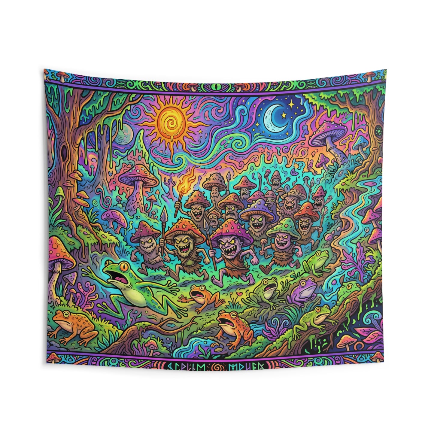 Psychedelic Mushroom People Tapestry