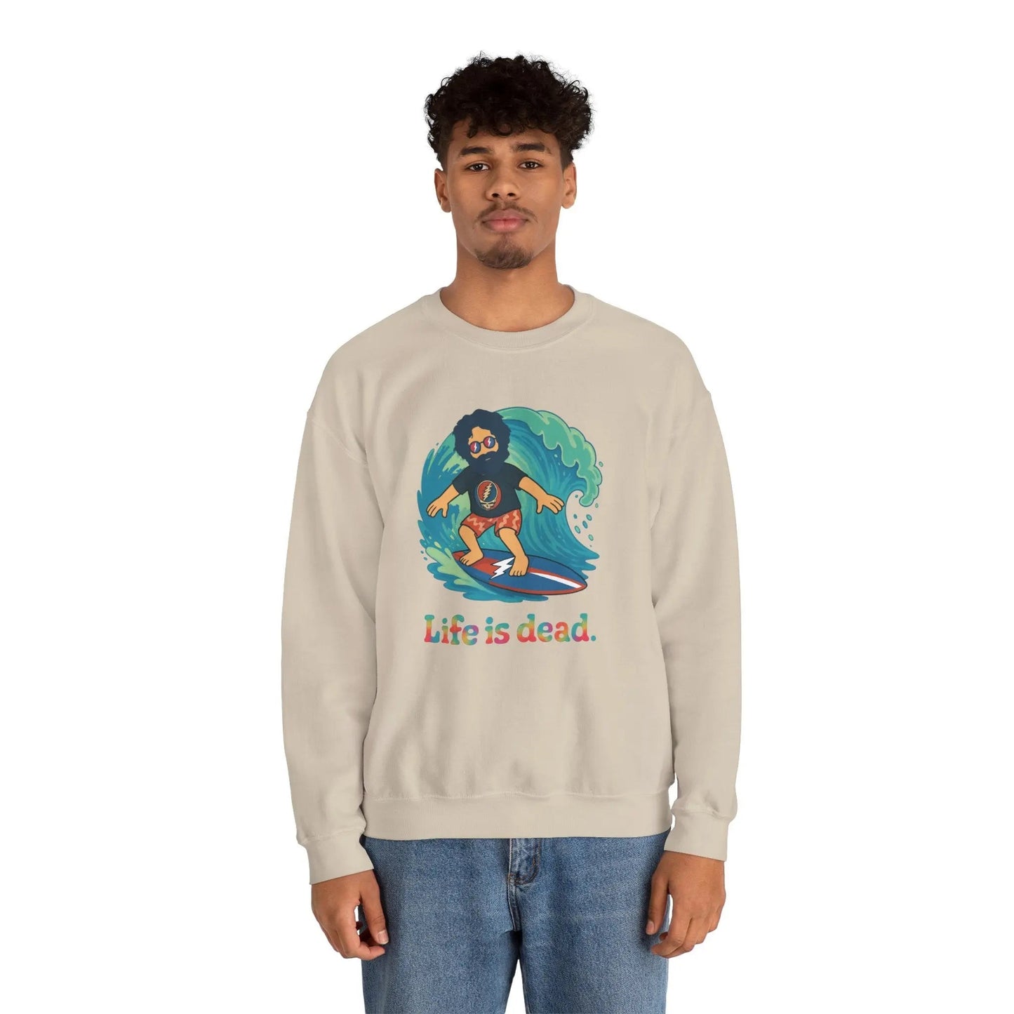 Surfing Jerry Life is DeadCrewneck