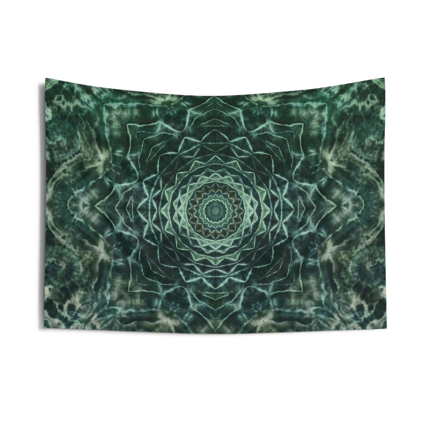 Green Mandala Wall Tapestry