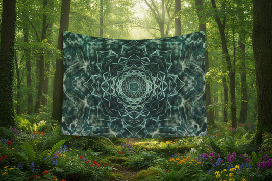 Green Mandala Wall Tapestry