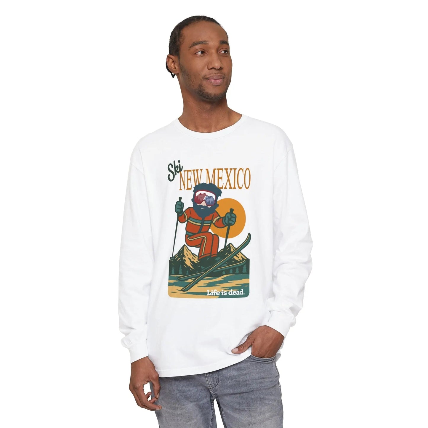 Ski New Mexico - Life is DeadMountain Collection Garment-Dyed Long Sleeve T-Shirt