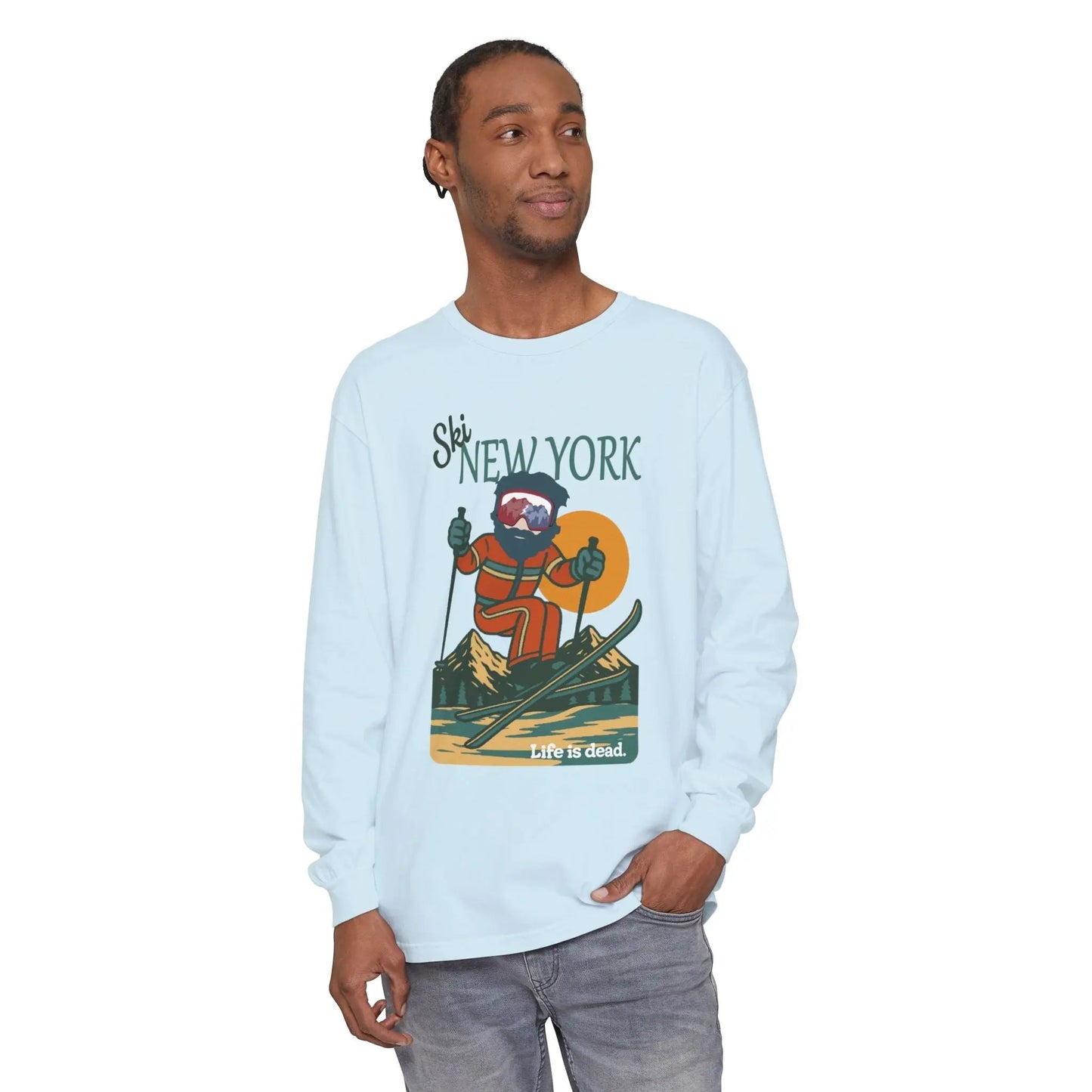 Ski New York - Life is DeadMountain Collection Garment-Dyed Long Sleeve T-Shirt