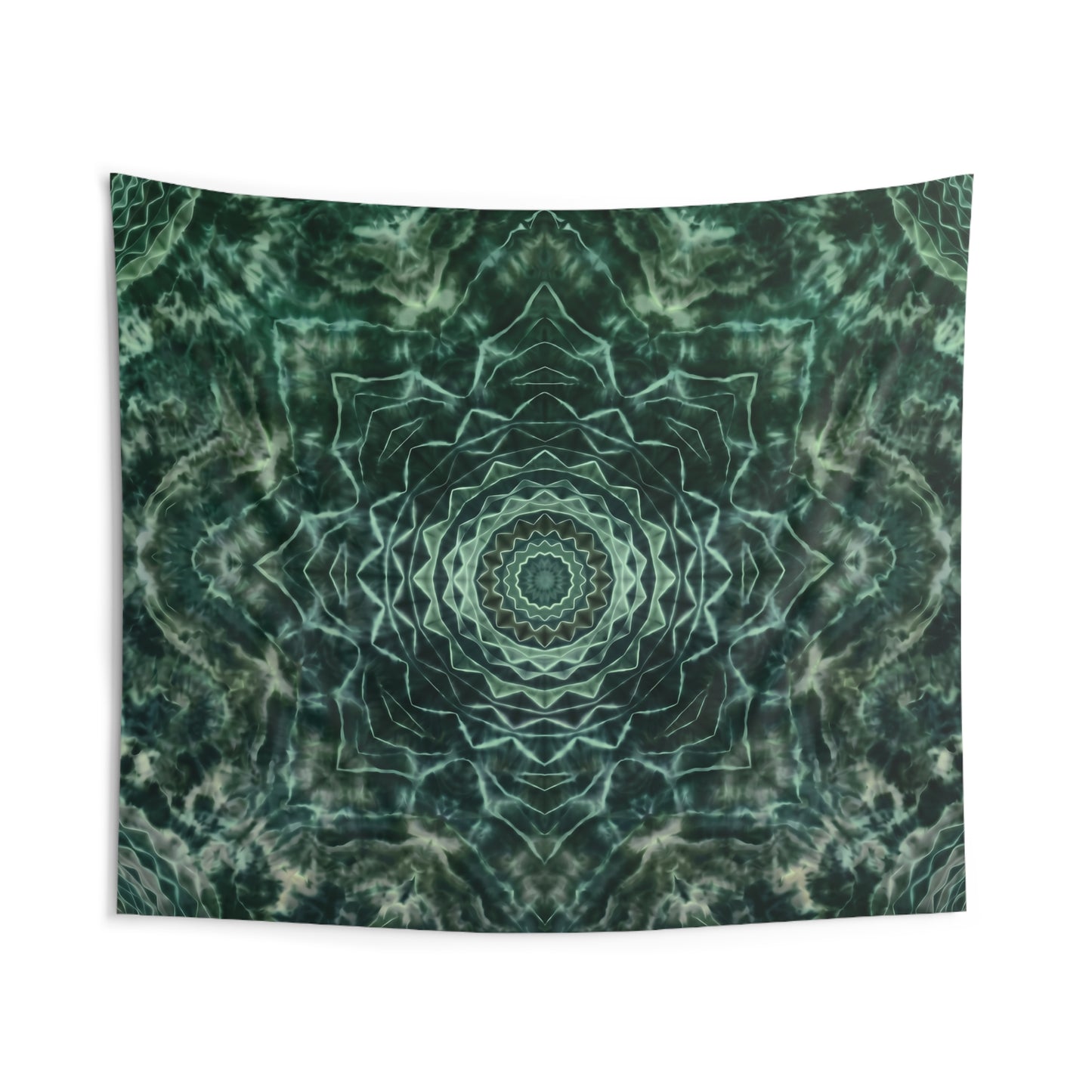 Green Mandala Wall Tapestry