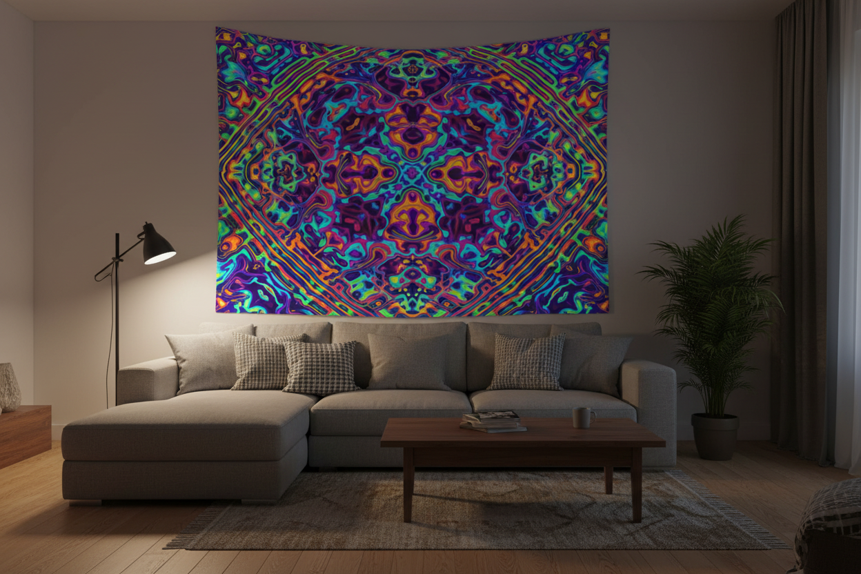 Psychedelic Kaleidoscope Wall Tapestry