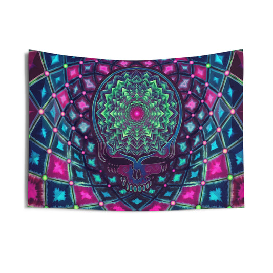Neon Steal Your Face Mandala Tapestry
