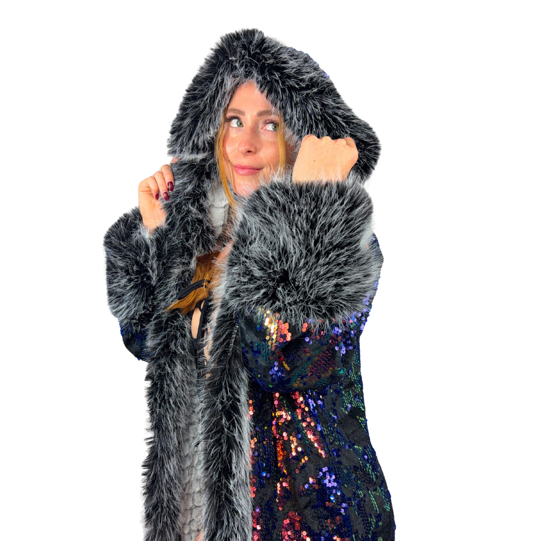 Midnight Smoke Sequin Coat