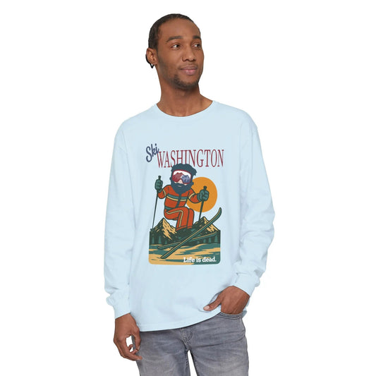 Ski Washington - Life is DeadMountain Collection Garment-Dyed Long Sleeve T-Shirt