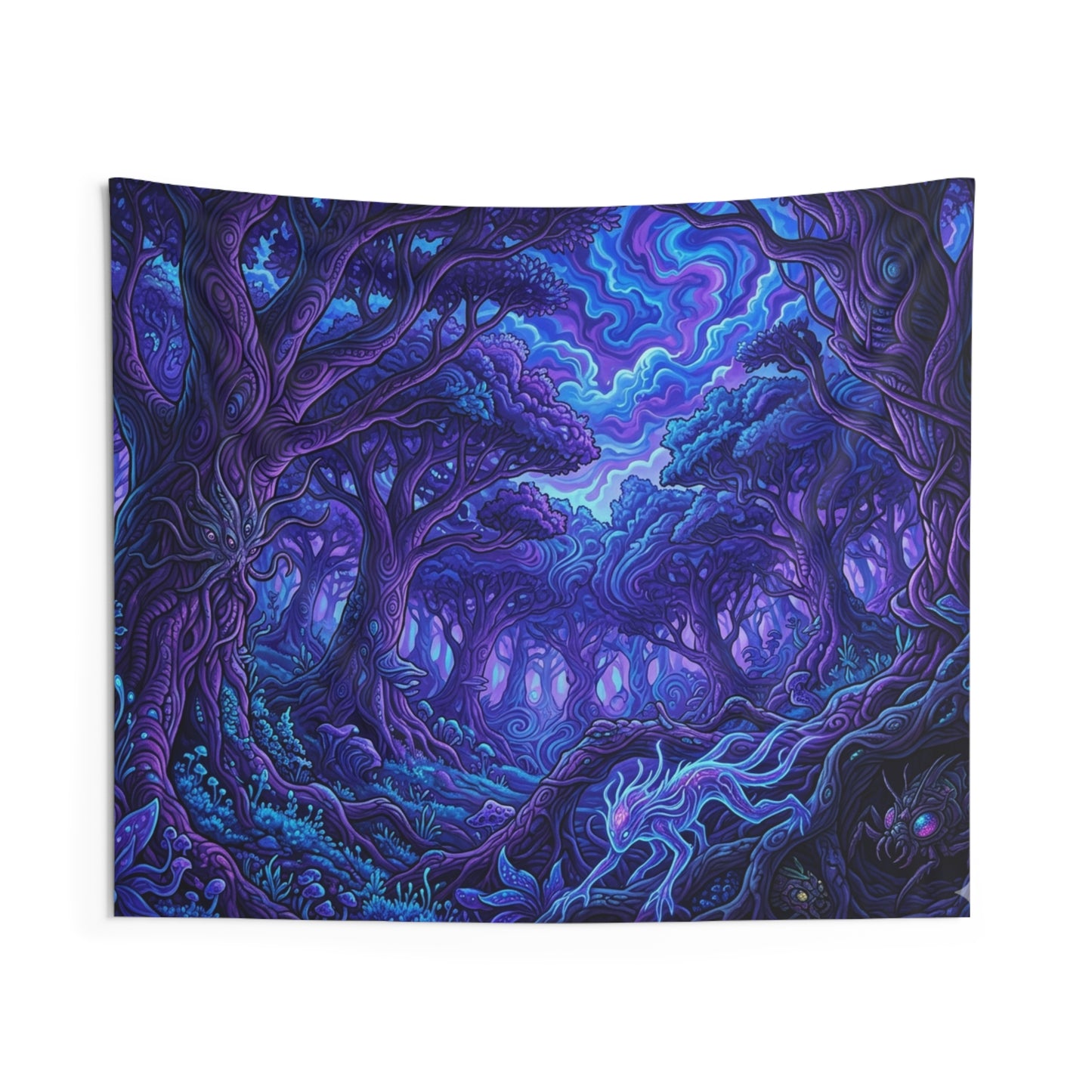 Mystic Moonlit Forest Tapestry