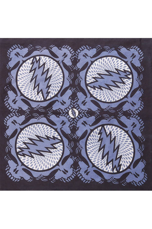 Grateful Dead Spin Your Face  Syf Bandana Slate Grey 22x22