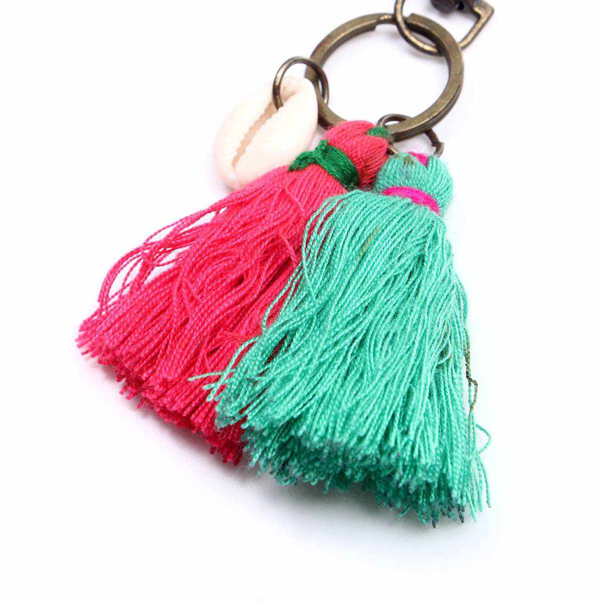 Campana Shell Tassel Zipper Pull | Handmade Keychain from Thailand