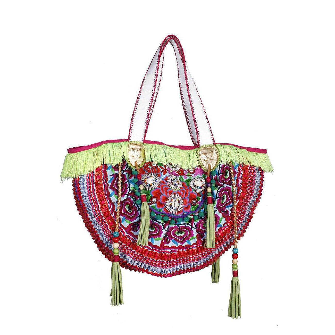 Ibiza Vintage Hmong Textile Half Moon Tote XL - Thailand