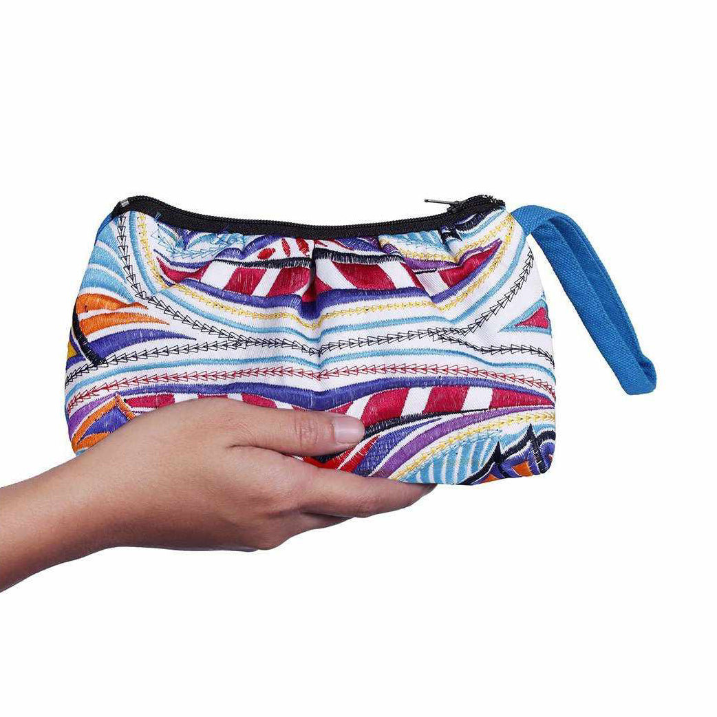Tahj Embroidered Artisan Wristlet Pouch - Thailand