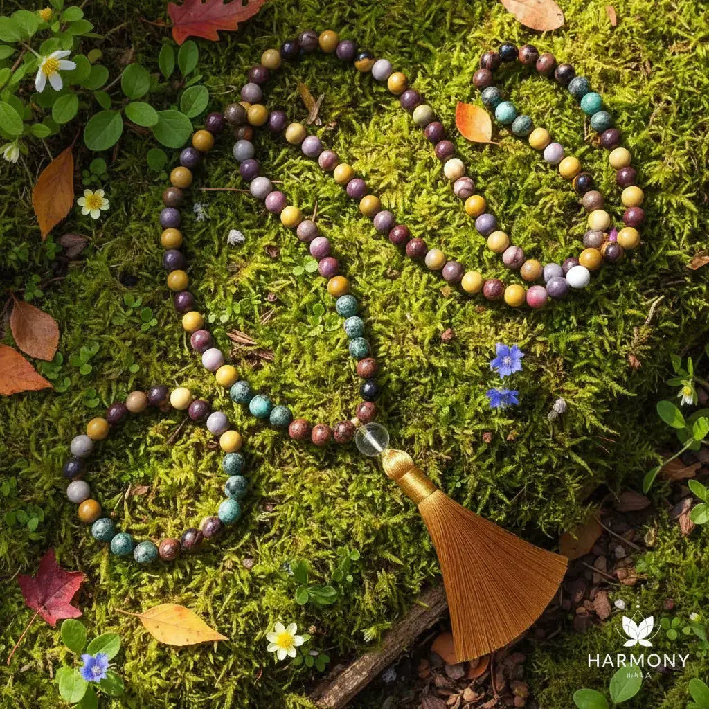 Mookaite African Turquoise Tassel Mala Necklace