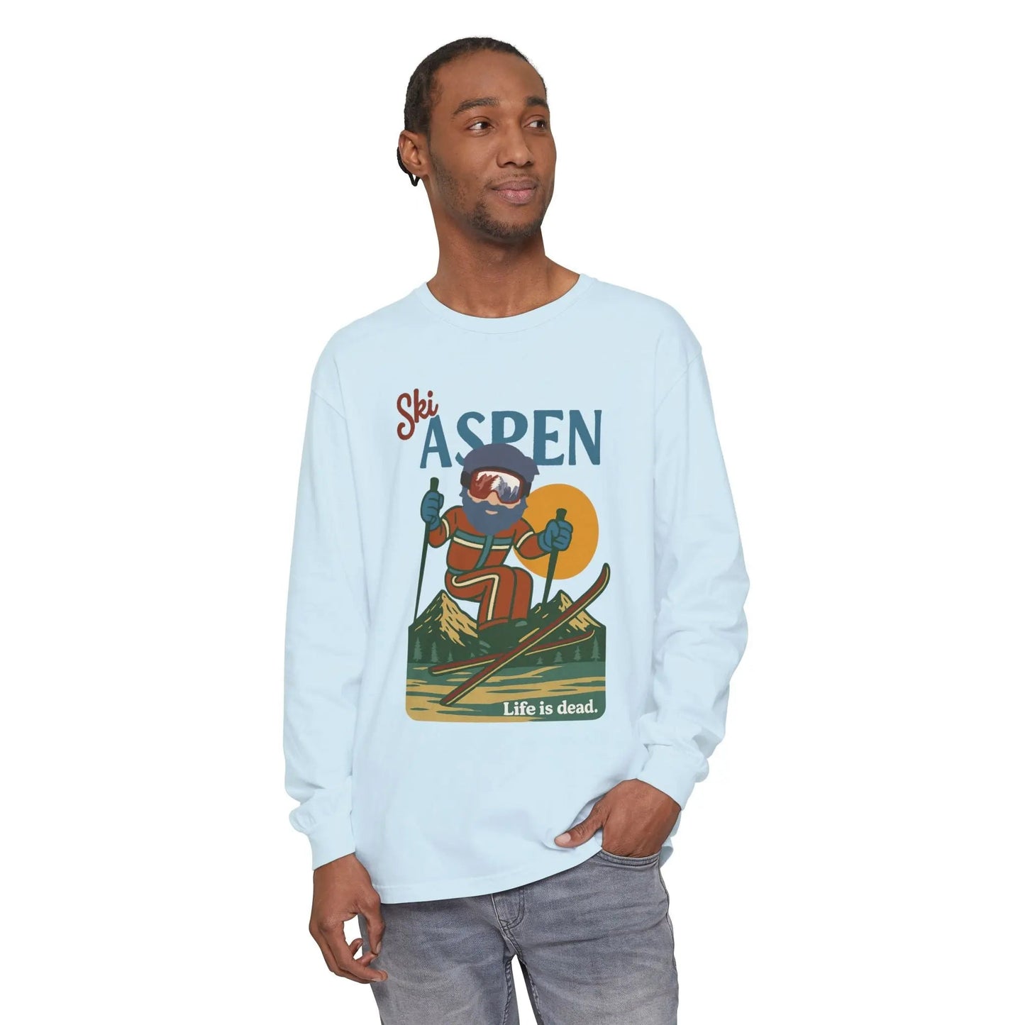 Ski Aspen - Life is DeadMountain Collection Garment-Dyed Long Sleeve T-Shirt