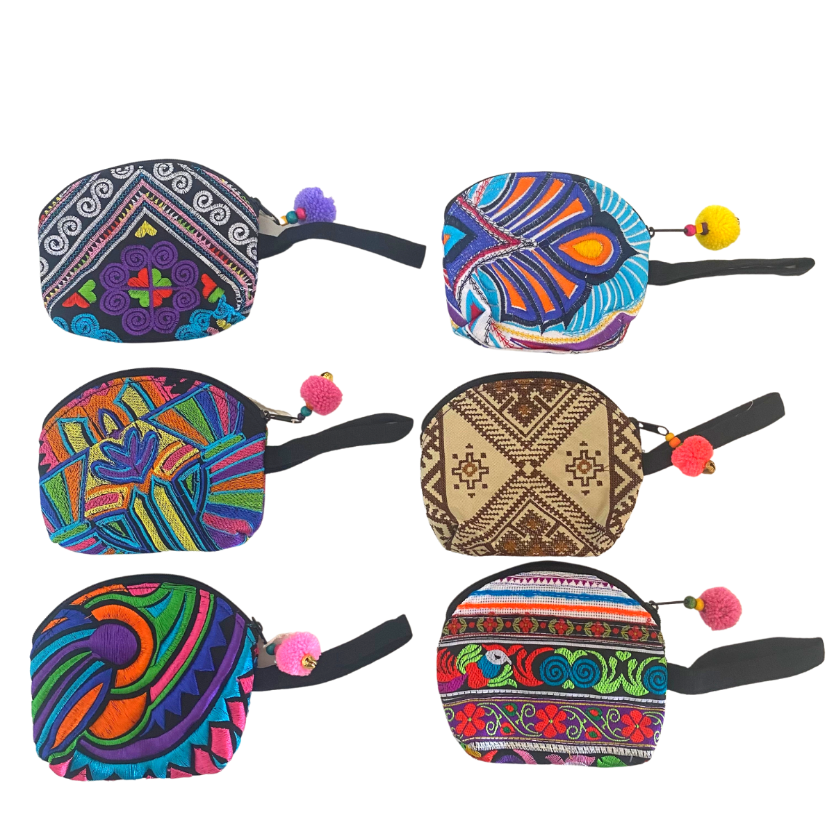 Luna Embroidered Coin Purse (Assorted) - Thailand