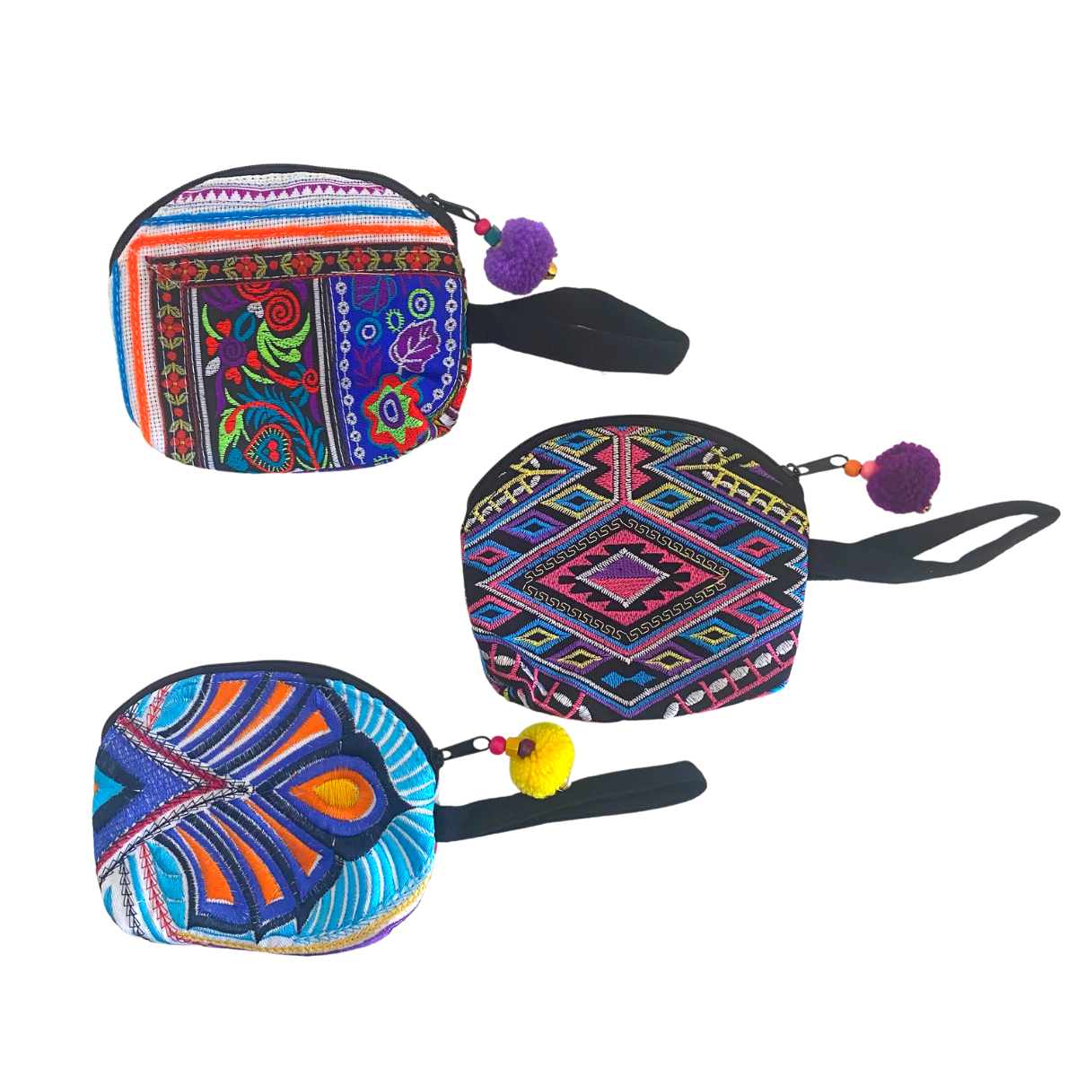 Luna Embroidered Coin Purse (Assorted) - Thailand