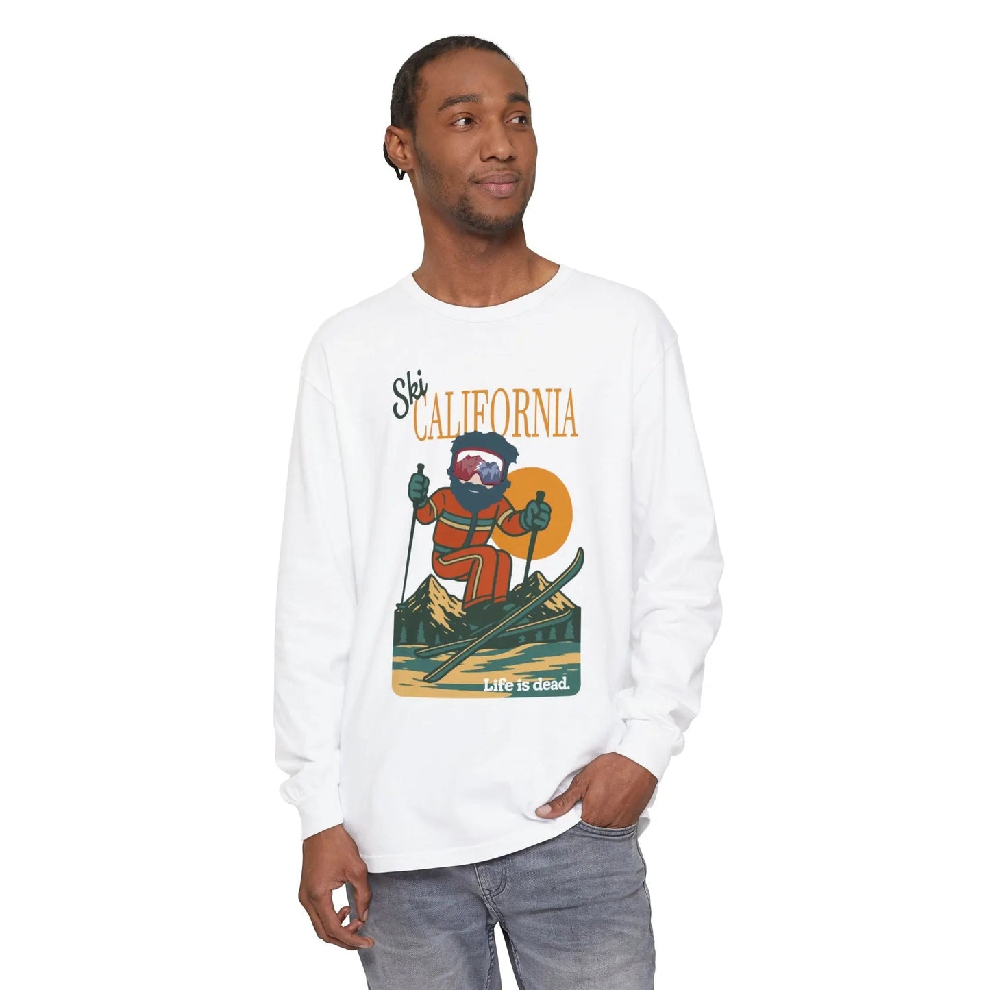 Ski California - Life is DeadMountain Collection Garment-Dyed Long Sleeve T-Shirt