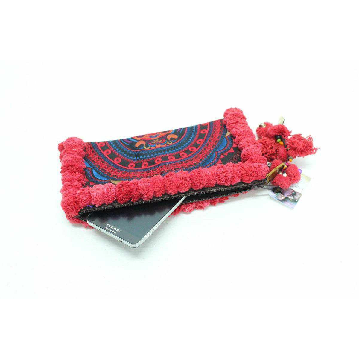 PomPom Vintage Upcycled Hmong Clutch - Thailand