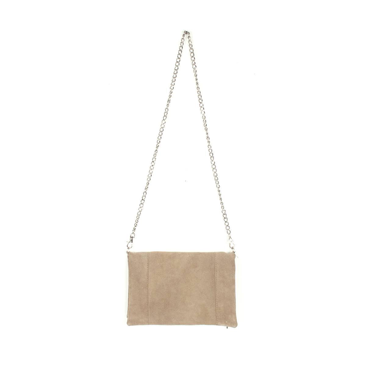 Vintage Fabric + Leather Cross-Body Bag | Clutch With Chain Strap - Thailand