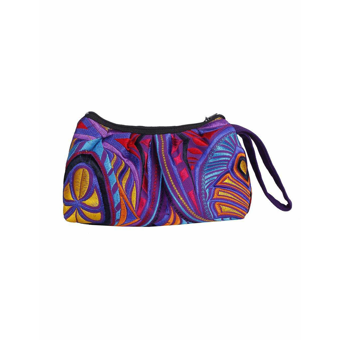Tahj Embroidered Artisan Wristlet Pouch - Thailand