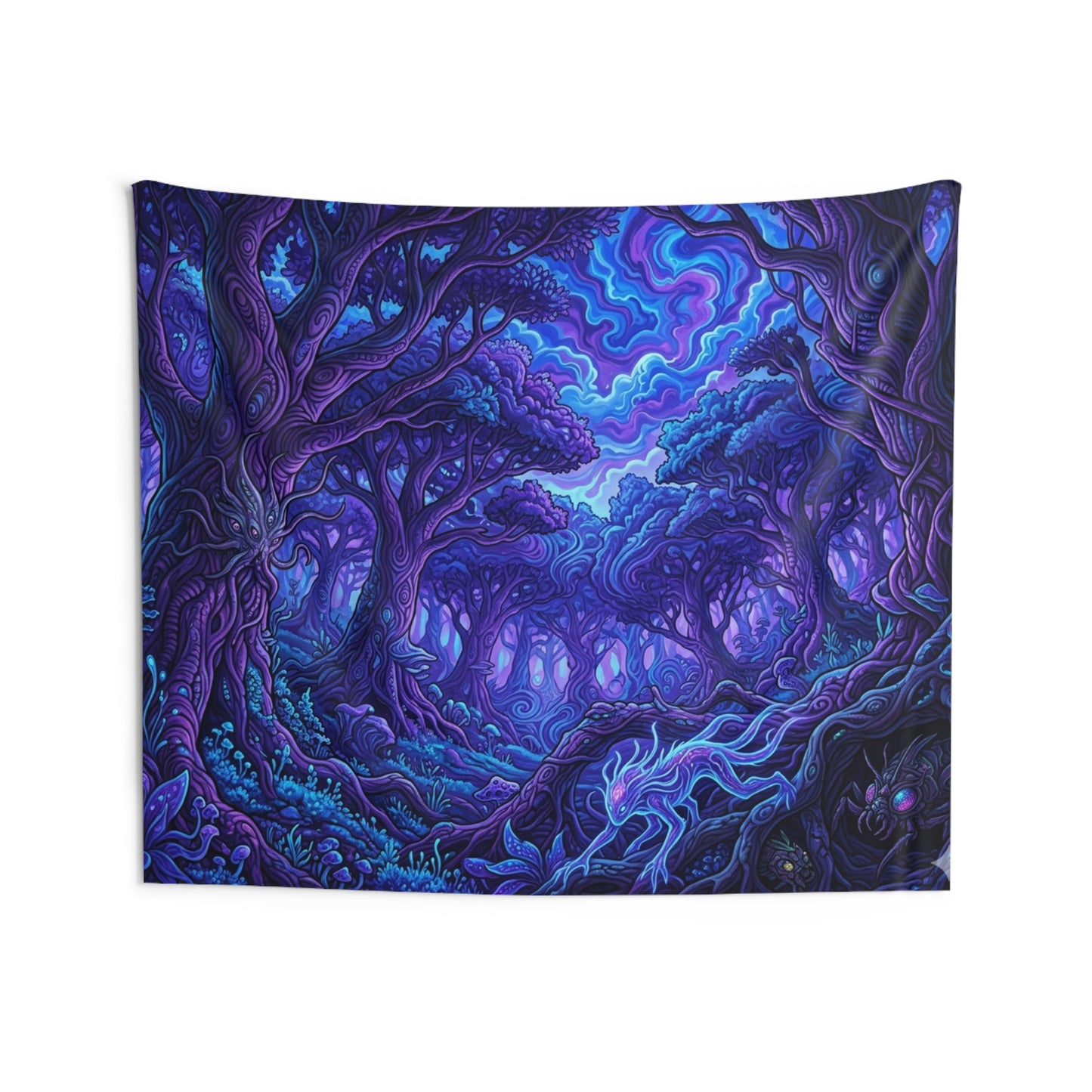 Mystic Moonlit Forest Tapestry