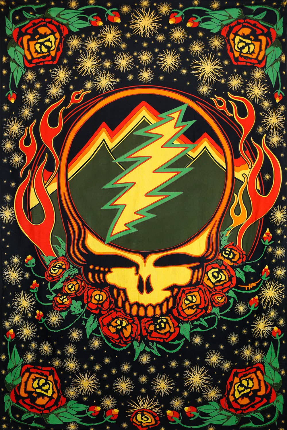 3D Grateful Dead Scarlet Fire Tapestry 2 Sizes: 30x45