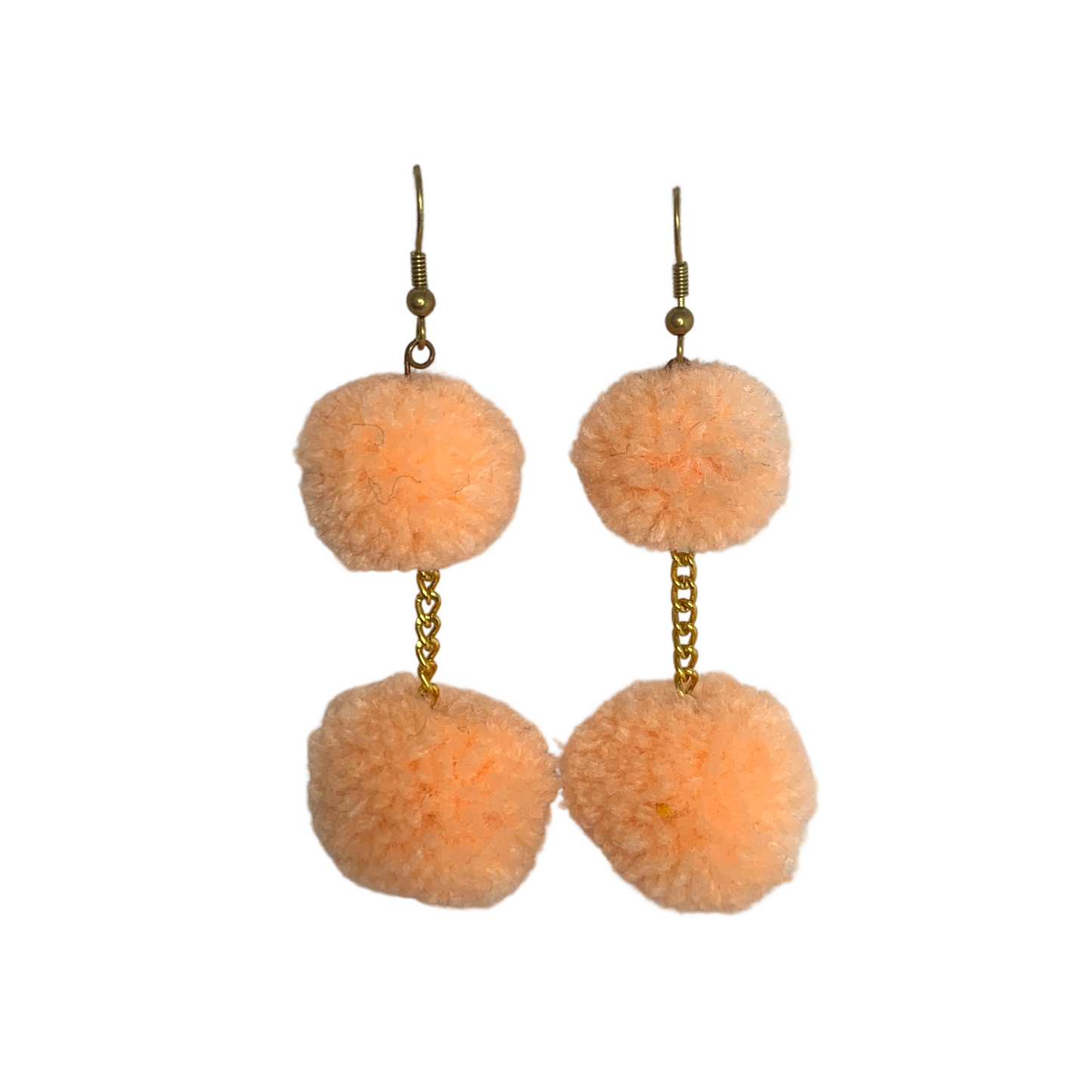 Pom Pom Brass Chain Earrings - Thailand