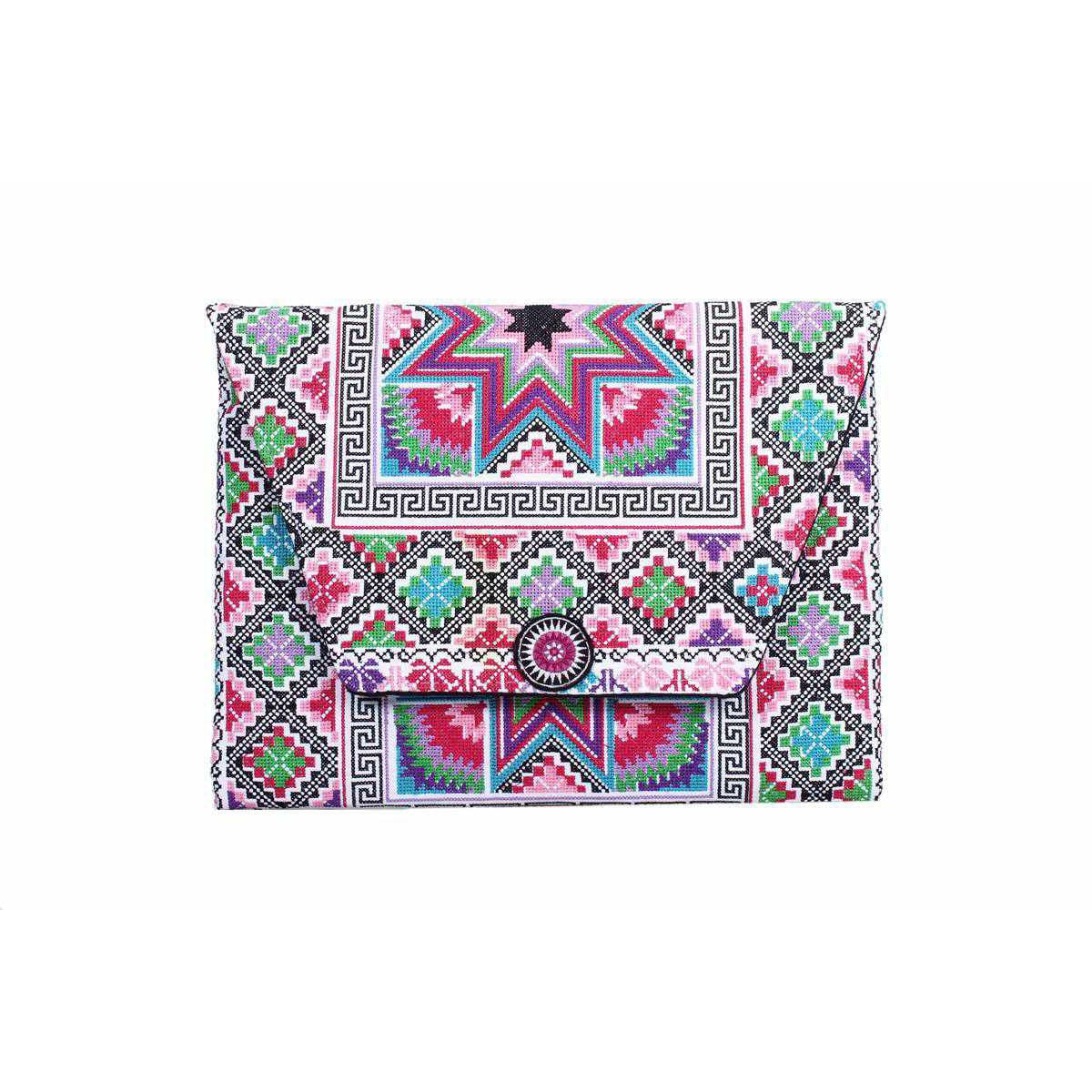 Boho Style Embroidered Clutch Bag - Thailand