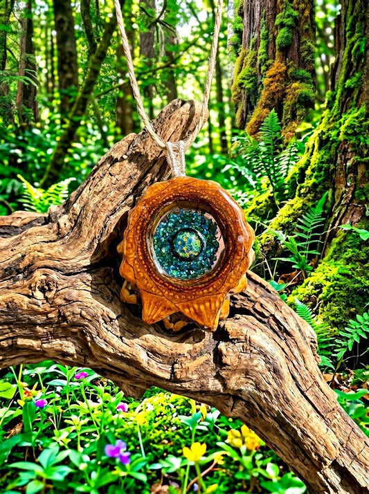 Dichroic Glass Pinecone Pendant | Handmade PNW Jewelry | #43