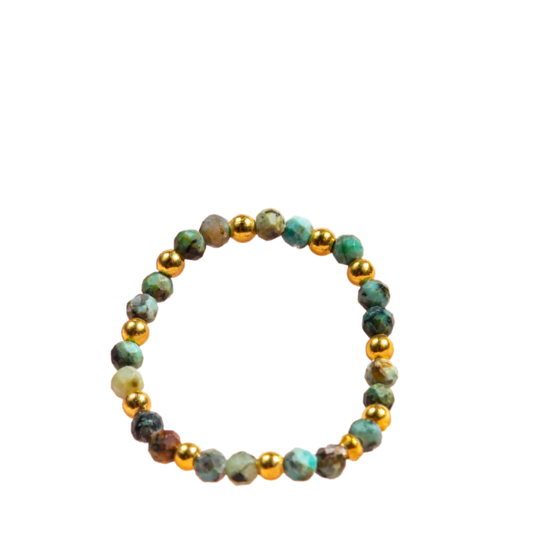 Multi-Stone Gemstone Bead Elastic Ring - Thailand