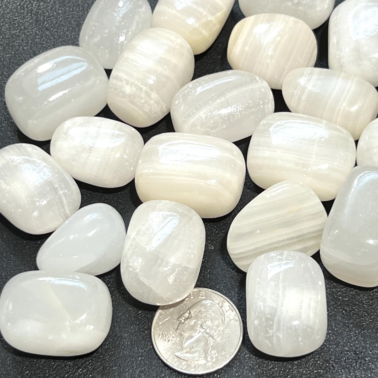 White Banded Calcite Tumbled Stones (By The Piece Or Pound)