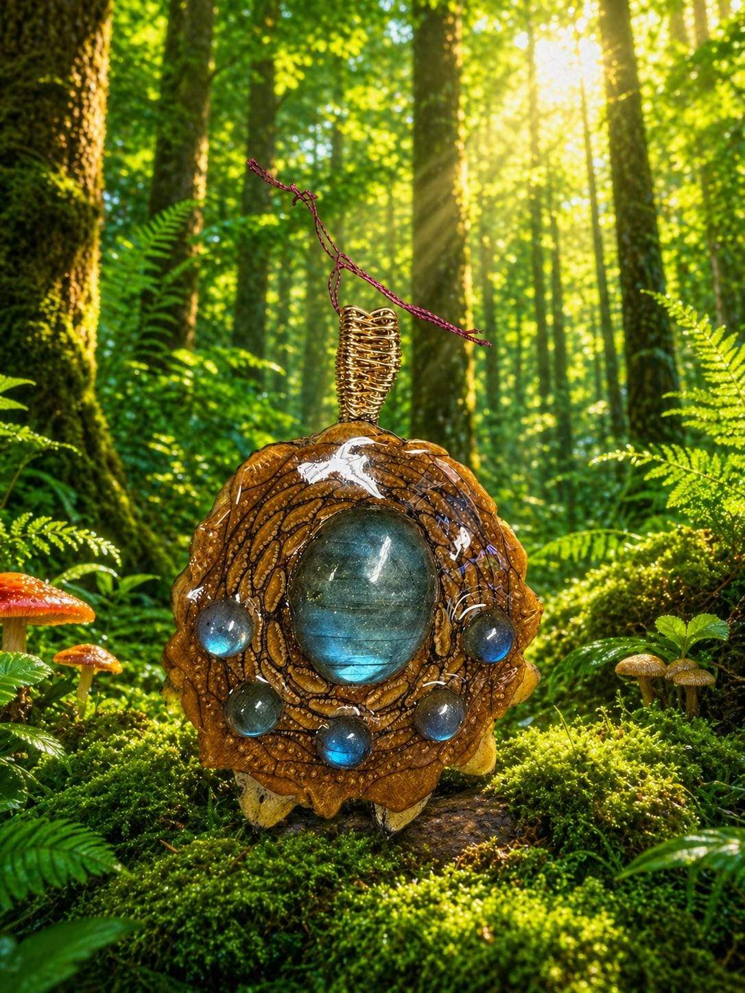 Multiple Labradorite Pinecone Pendant| Handmade PNW Jewelry | #15
