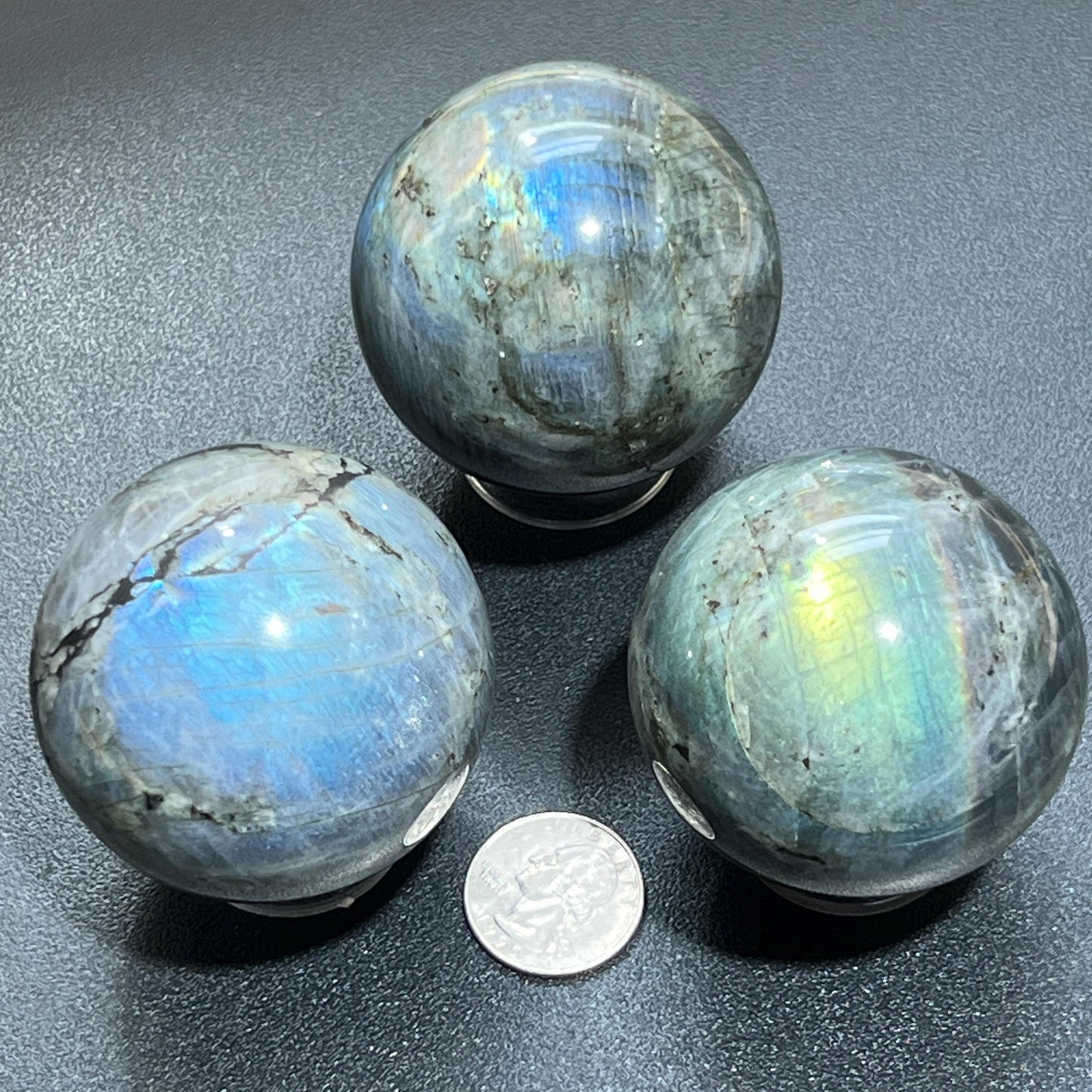 Flashy Labradorite Spheres (50-60mm)  Carving
