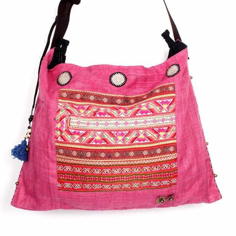 Vintage Baby Carrier Tote with Adjustable Strap - Thailand