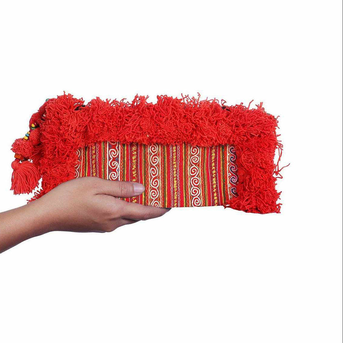 One-of-a-Kind Vintage Hmong Textile Upcycled Clutch Fair Trade Artisan Bag - Thailand