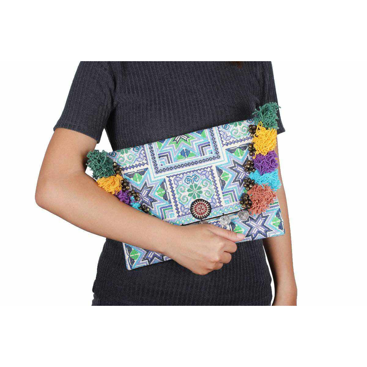 Embroidered Multi Tassel Clutch Bag iPad Case – Thailand
