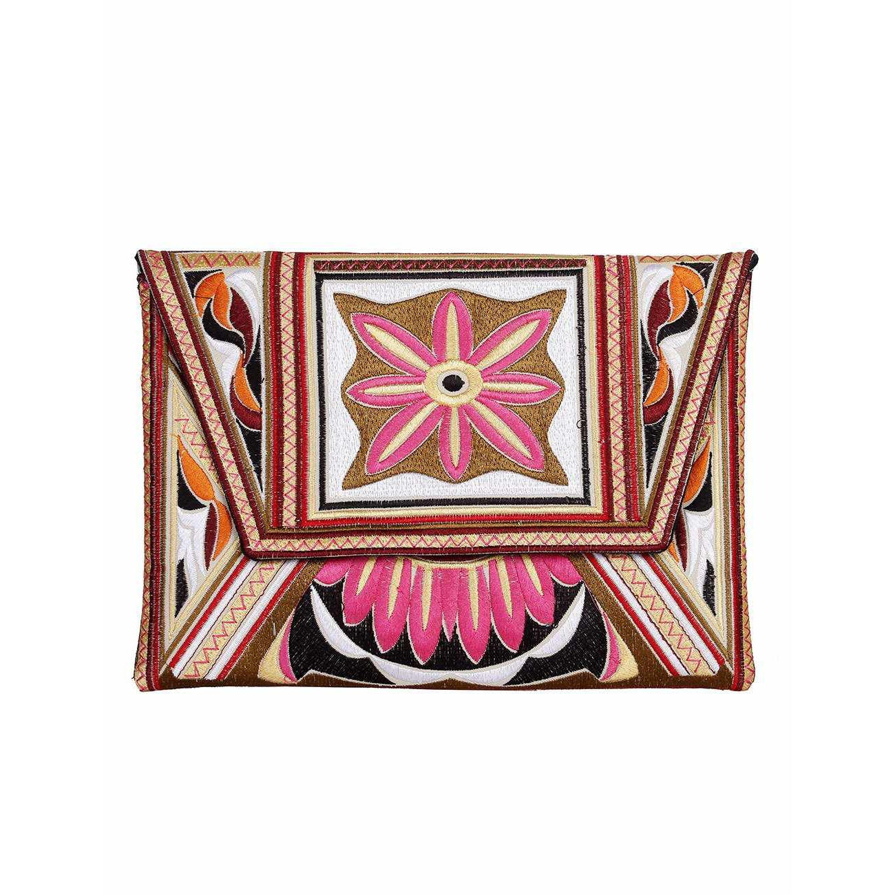 Boho Style Embroidered Clutch Bag - Thailand