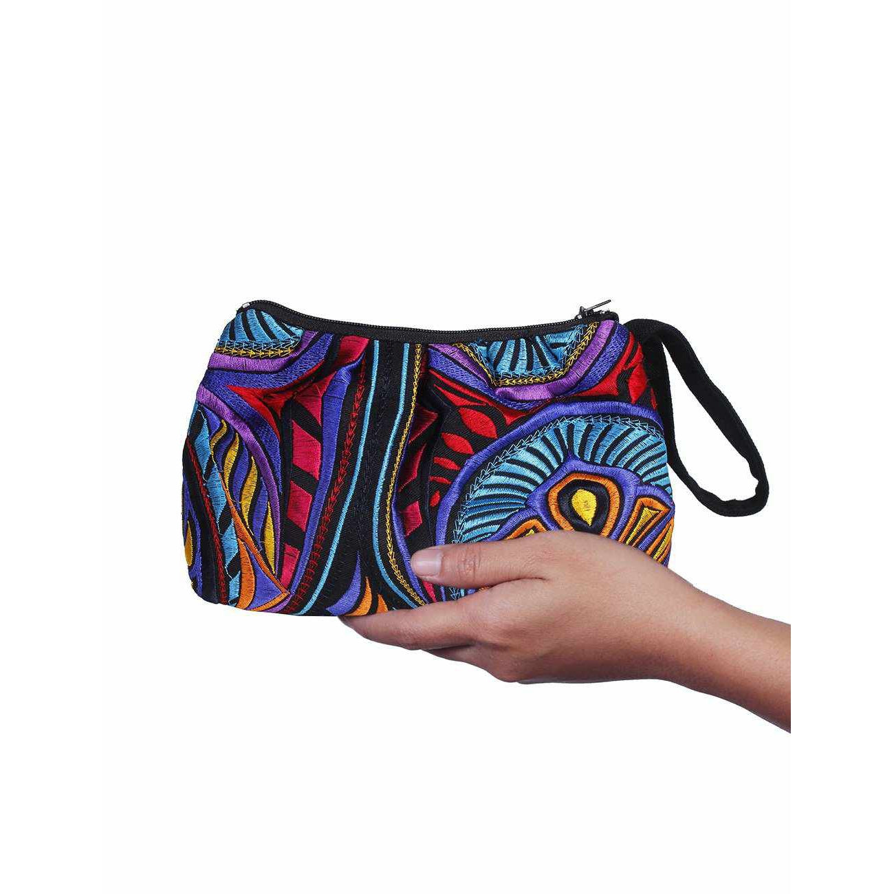 Tahj Embroidered Artisan Wristlet Pouch - Thailand