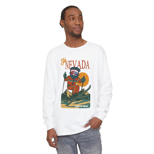 Ski Nevada - Life is DeadMountain Collection Garment-Dyed Long Sleeve T-Shirt