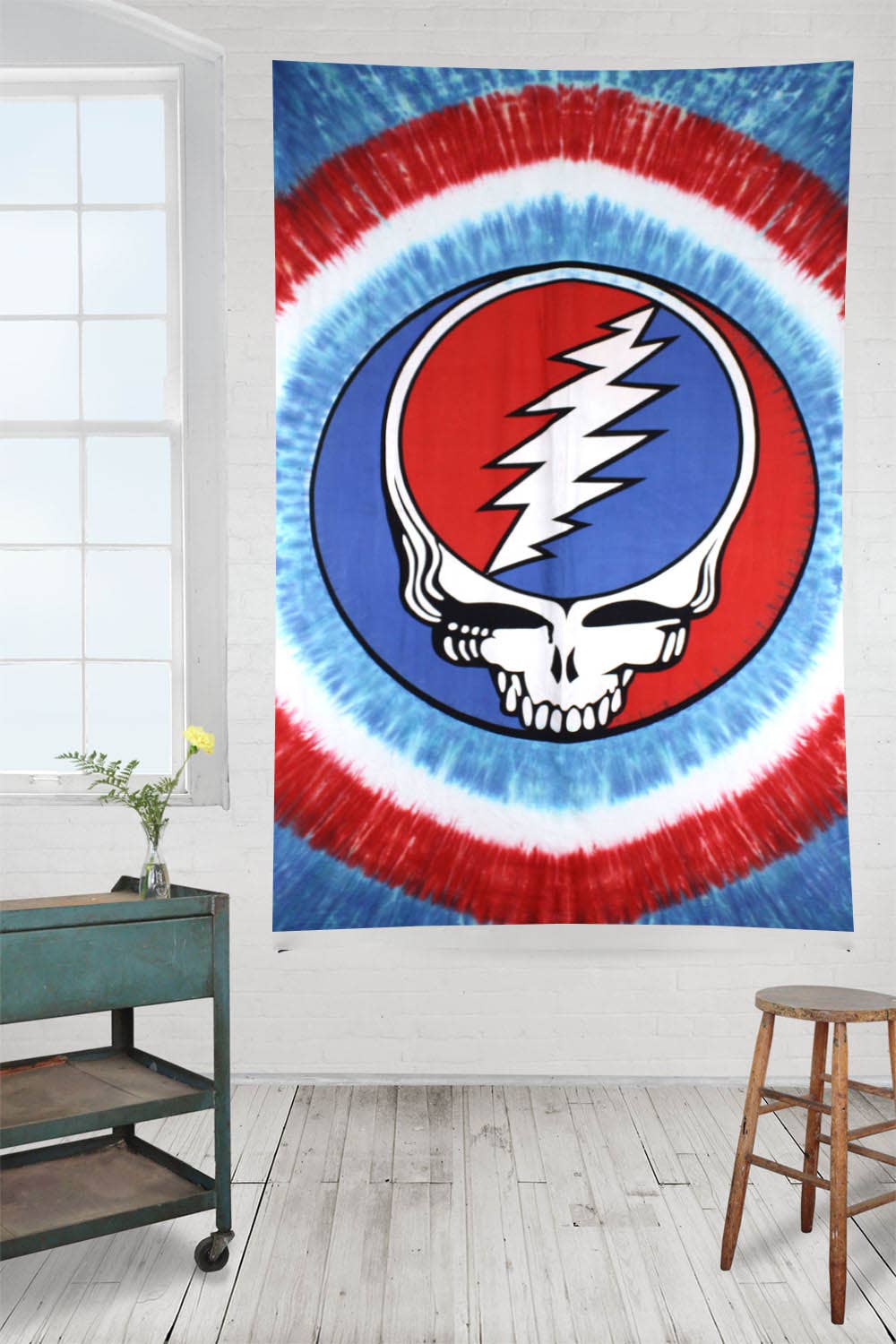 Grateful Dead Tapestry Patriotic Stealie Tie Dyed Tapestries: 30x45 inches