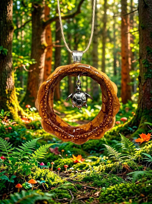 Turtle Pinecone Pendant| Handmade PNW Resin Jewelry | #120